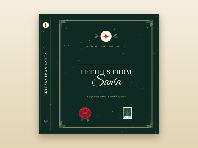 Illustration of the Letters from Santa keepsake binder